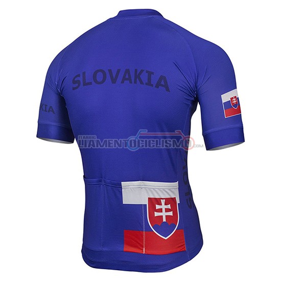 Abbigliamento Ciclismo Slovacchia Manica Corta 2019 Blu Nero